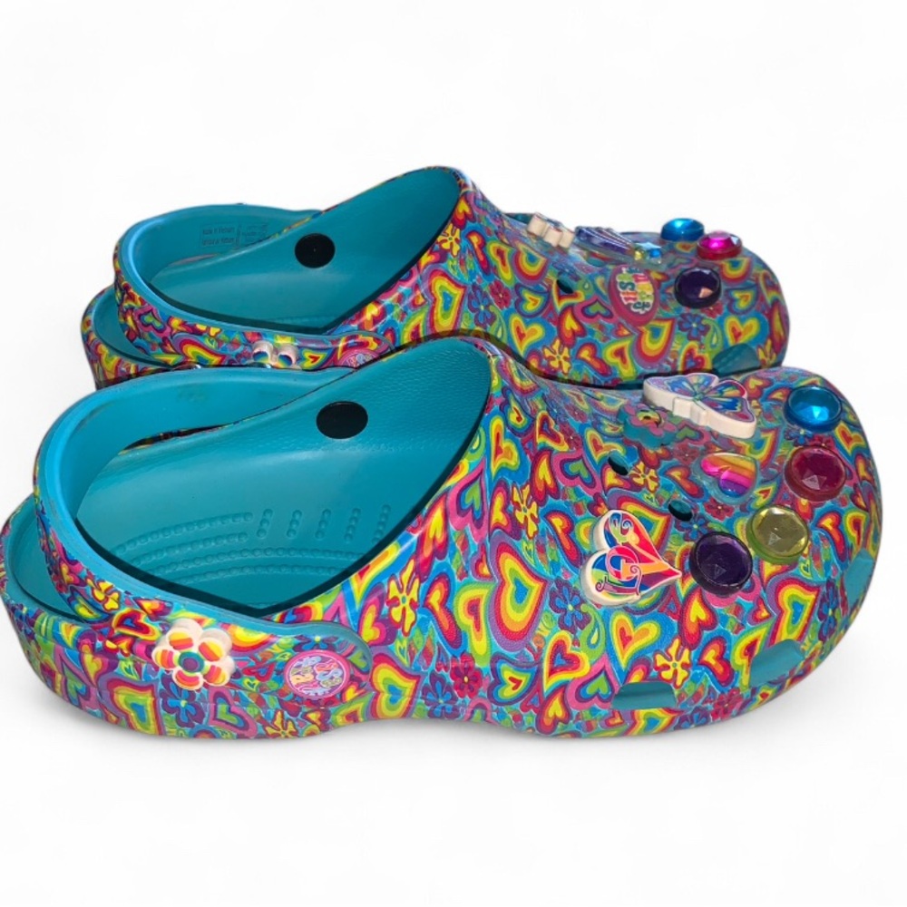 Lisa Frank X Crocs Classic Clog Limited Edition RARE Blue Sz J5/ Womens Sz 7 - Picture 3 of 11